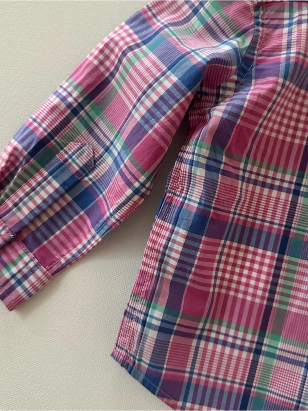 Ralph Lauren 9 Months Baby Boy Pink Blue Plaid Button-Down Shirt NWT Preppy